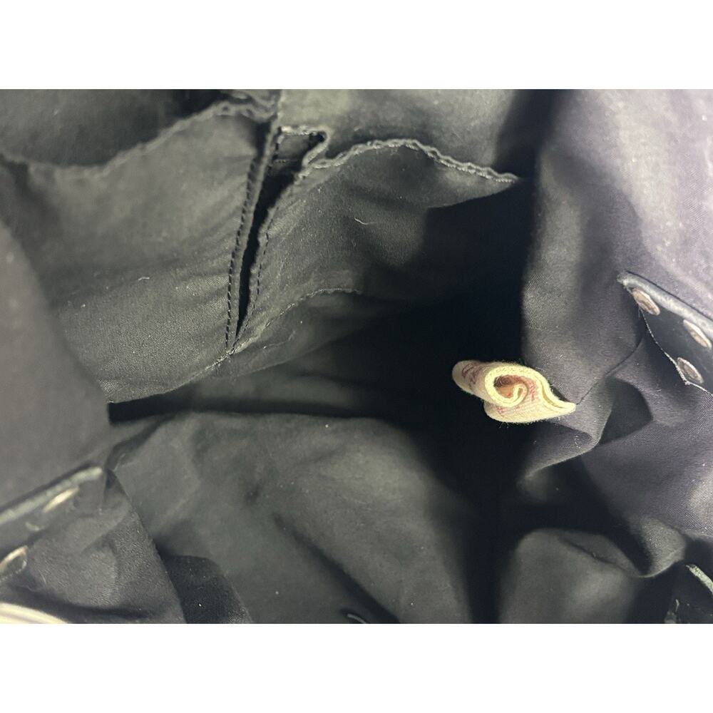 LUCKY BRAND Y2K Vintage Slouchy Whipstitch Hobo Shoulder Bag Black Leather - Picture 15 of 16